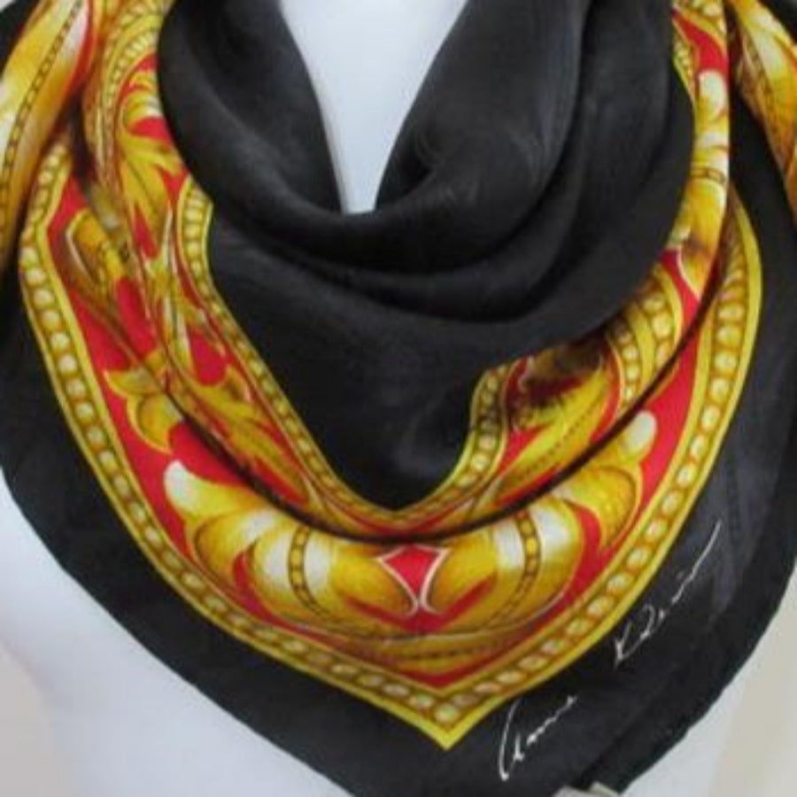 Anne Klein Art Embossed Silk Scarf - Square - 4776