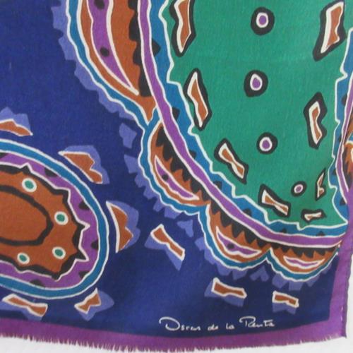Oscar de la Renta Paisley Silk Scarf - Long - 4854