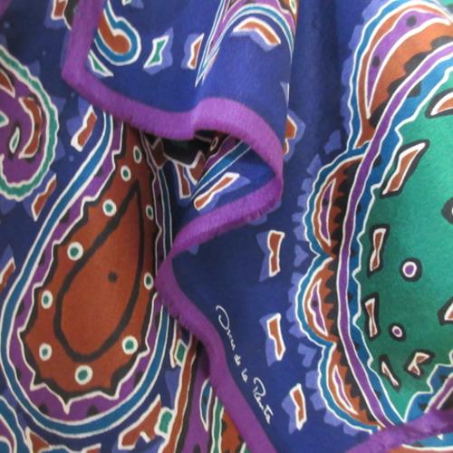 Oscar de la Renta Paisley Silk Scarf - Long - 4854