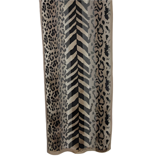 Scarf with cheetah and zebra pattern on a white background