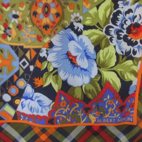 Albert Nipon Floral Silk Scarf - Long -4863