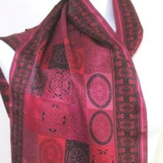 Adrienne Landau Victorian Medallion Silk Scarf - Long - 4870