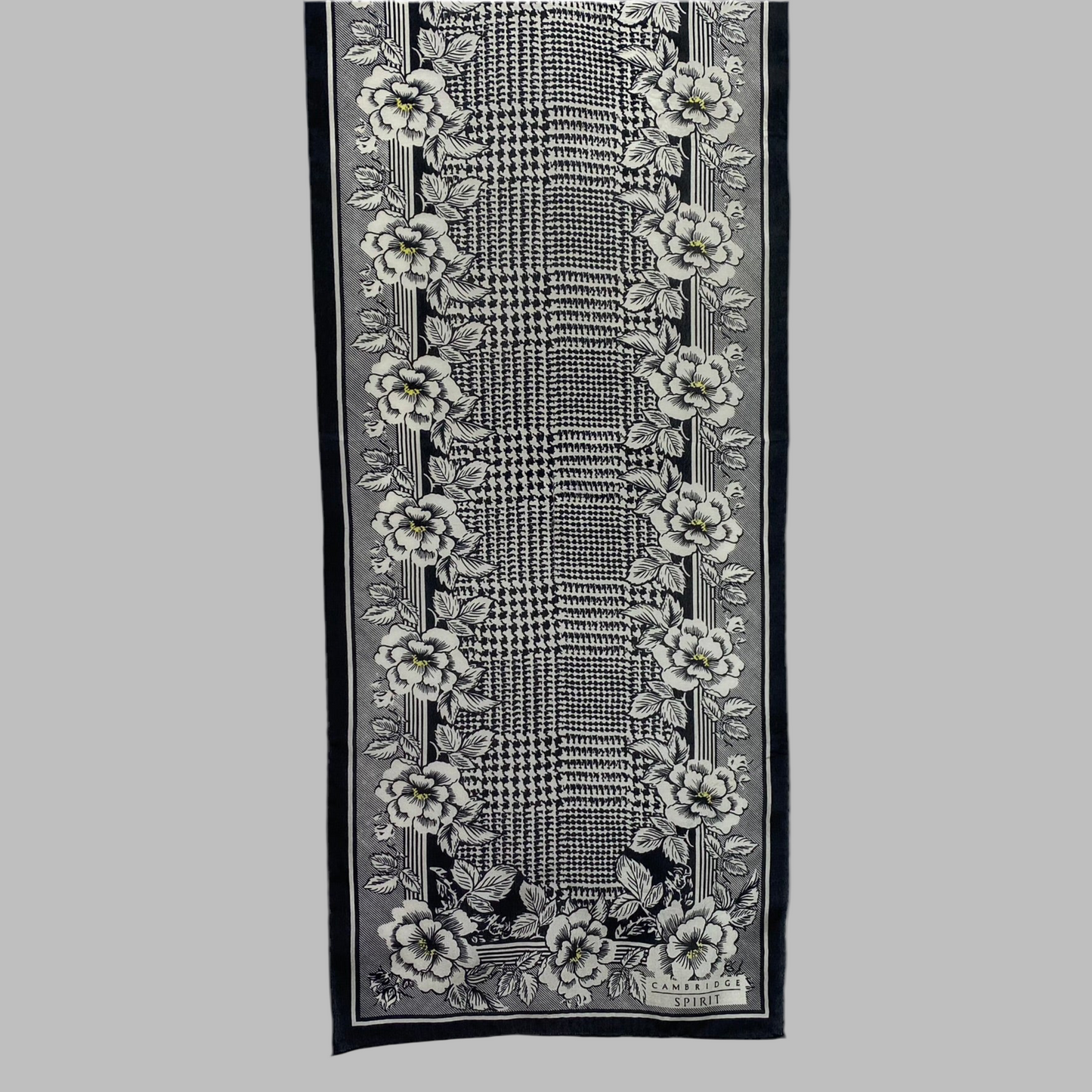 Cambridge Spirit Floral Houndstooth Silk Scarf - Long – 5234