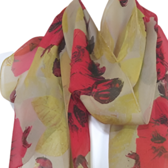 Anne Klein Floral Lightweight Silk Scarf - Long - 4861