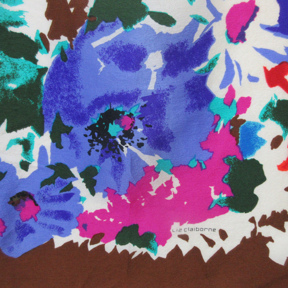 Liz Claiborne Floral Silk Scarf - Square - 5487