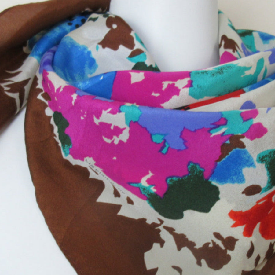 Liz Claiborne Floral Silk Scarf - Square - 5487