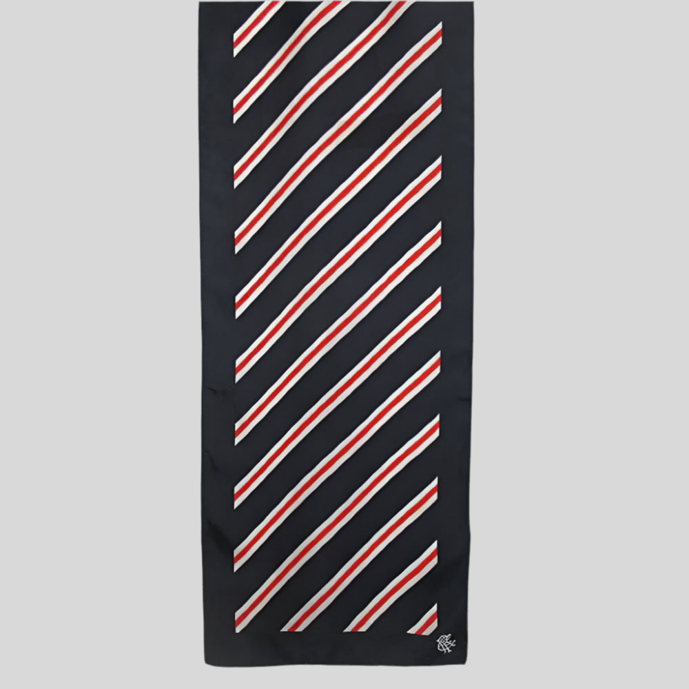 Geometric Striped Silk Scarf - Long – 4462