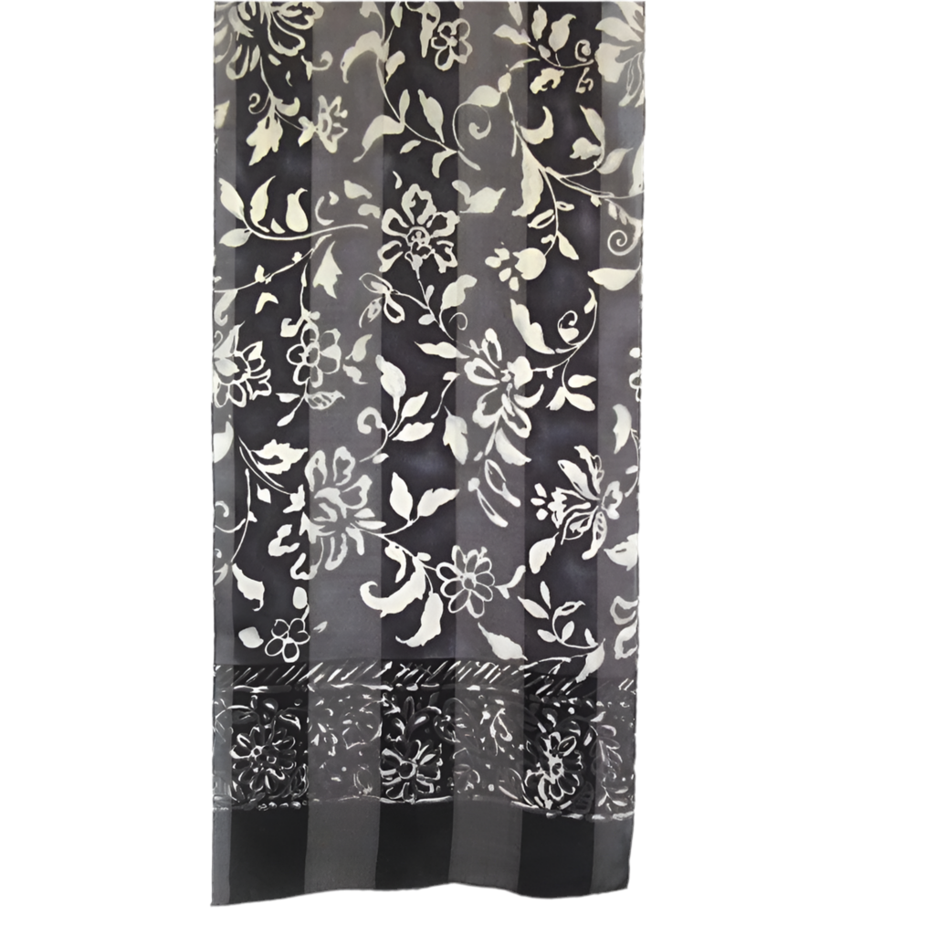 Elaine Gold Floral Silk Scarf - Long - 5377