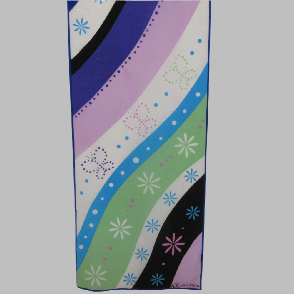 Anne Klein Floral Art Deco Silk Scarf - Long - 5421