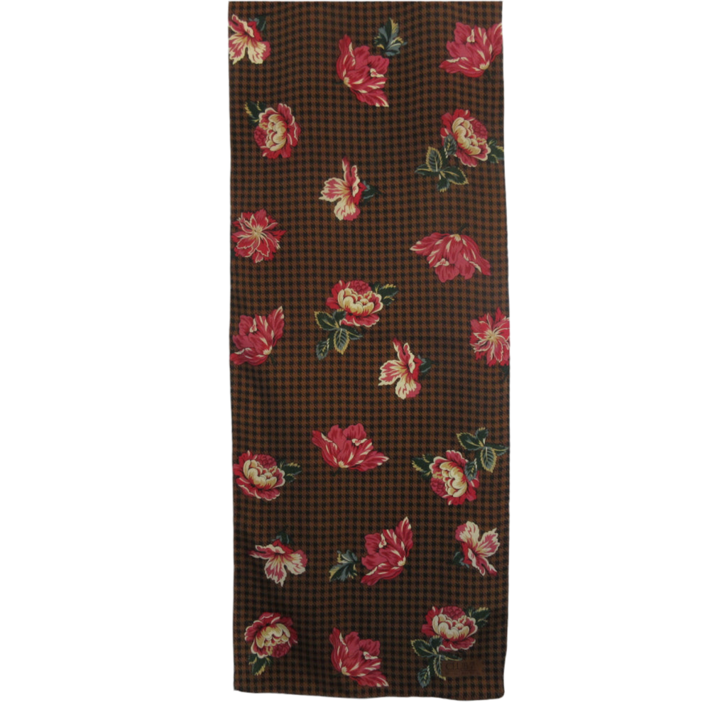 Echo Floral Houndstooth Silk Scarf - Long - 5396