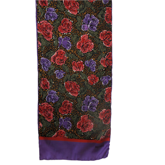 Bill Blass Designer Floral Silk Scarf - Long - 5490