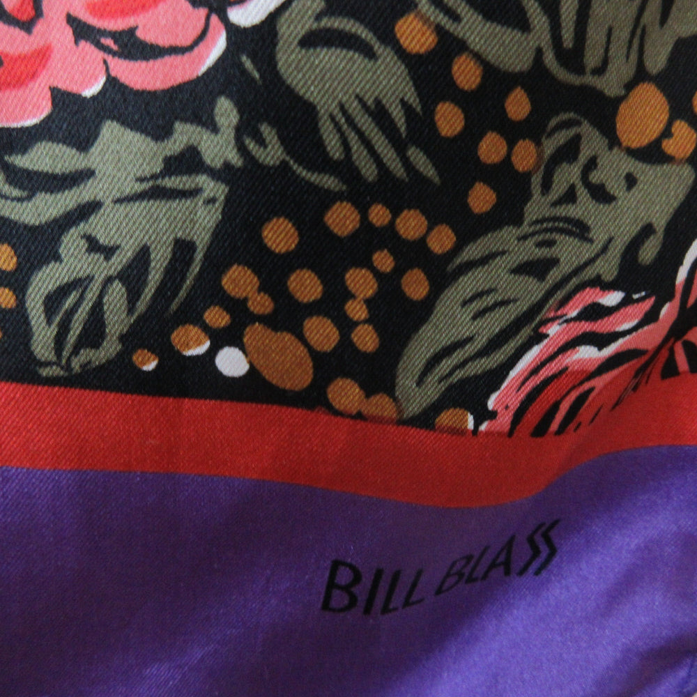 Bill Blass Designer Floral Silk Scarf - Long - 5490