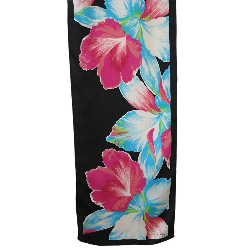 Nicole Miller Designer Floral Silk Scarf - Long - 5493