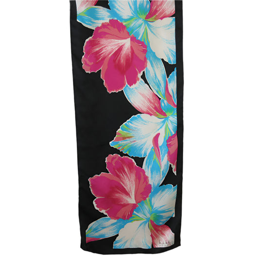Nicole Miller Designer Floral Silk Scarf - Long - 5493