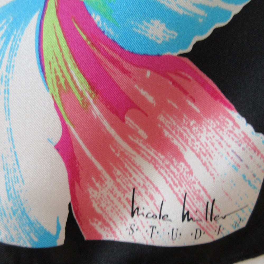 Nicole Miller Designer Floral Silk Scarf - Long - 5493