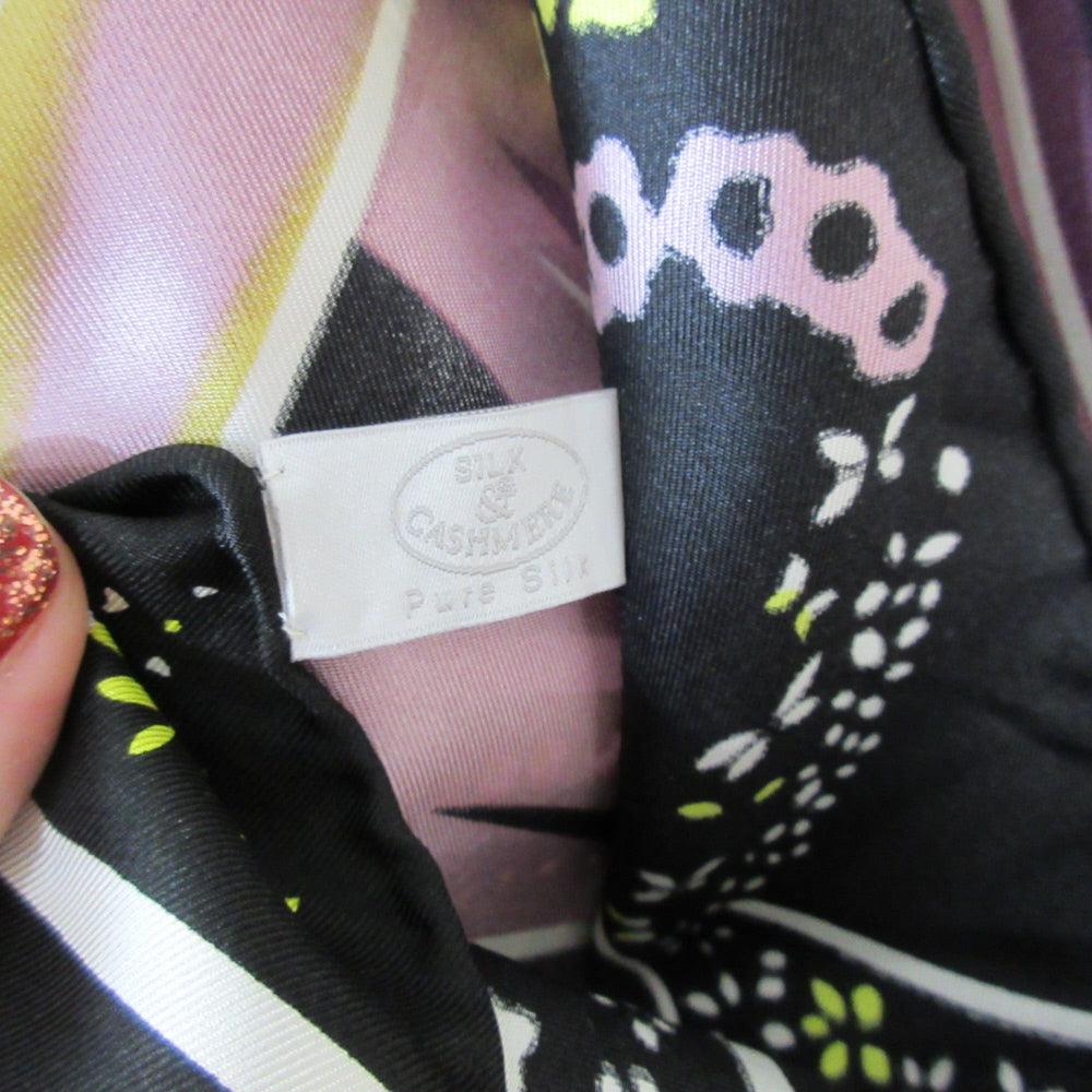 Cashmere & Silk Brand Floral Silk Scarf - Square – 5495
