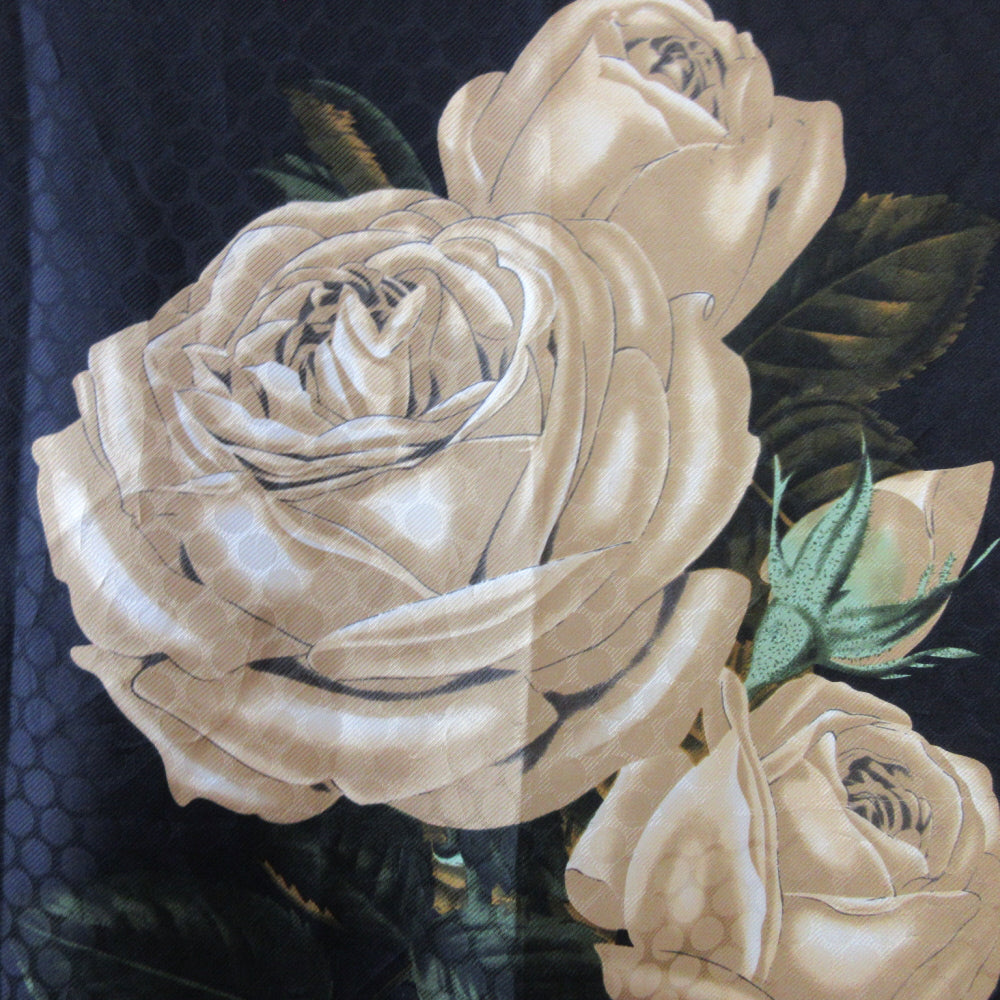 Perry Ellis Rose Floral Silk Scarf - Square – 5497