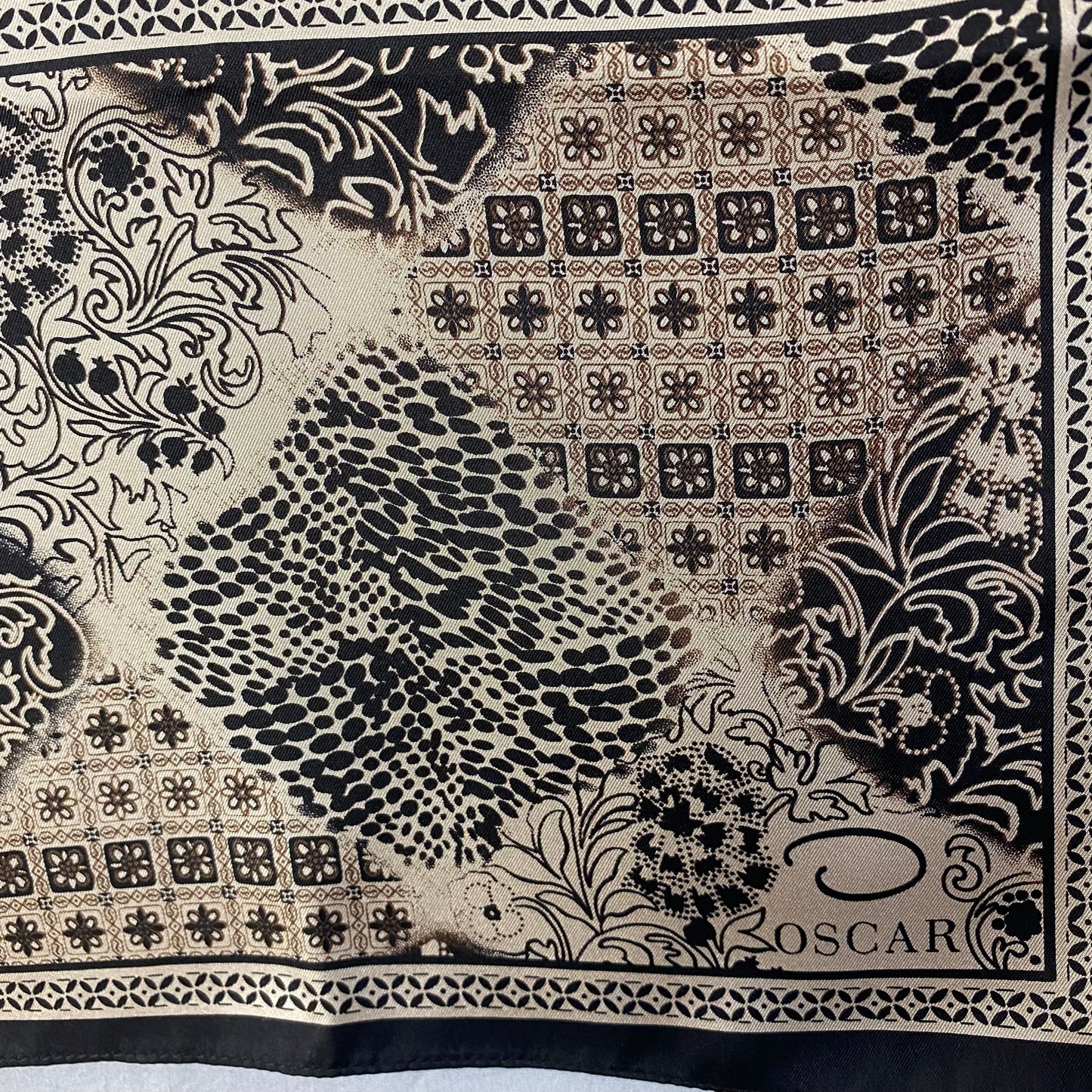 Oscar de la Renta Floral Animal Print Silk Scarf - Long - 4933