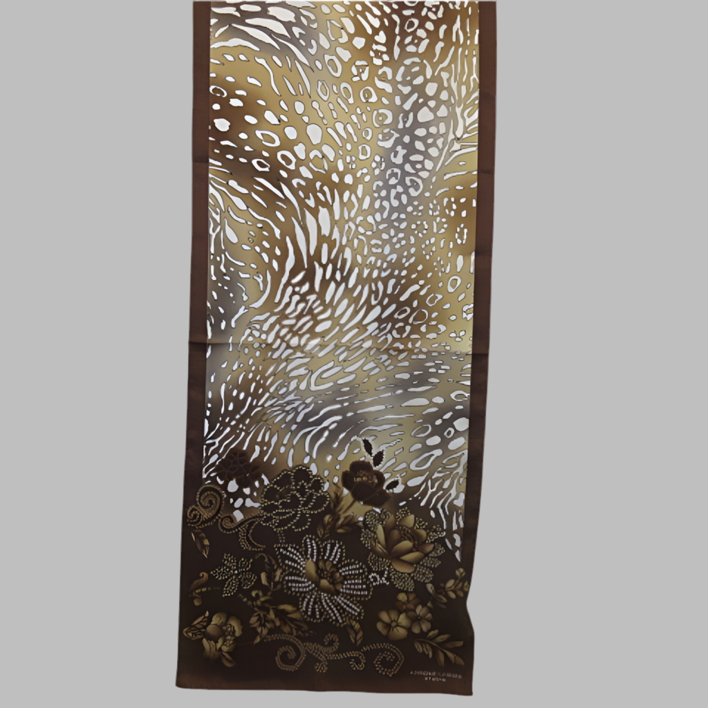 Adrienne Landau Animal Print Floral Silk Scarf - Long - 5342