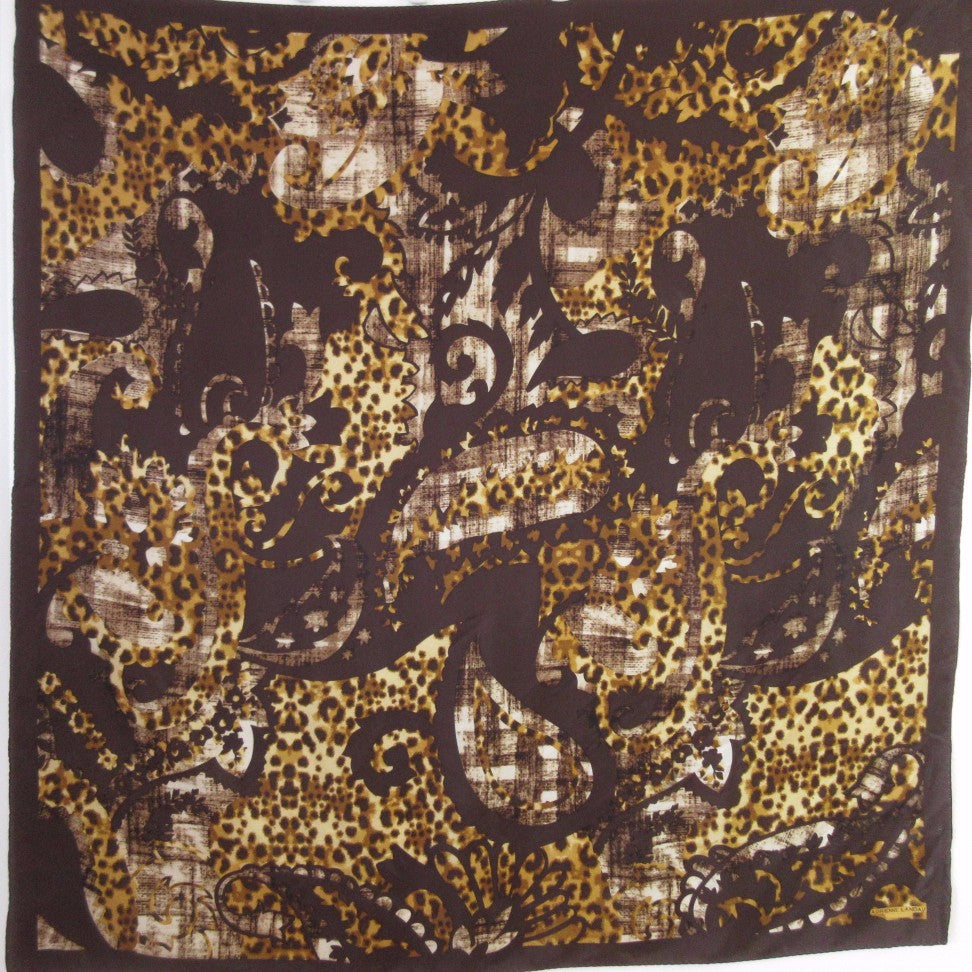 ADRIENNE LANDAU LEOPARD Silk Scarf Square - 5300