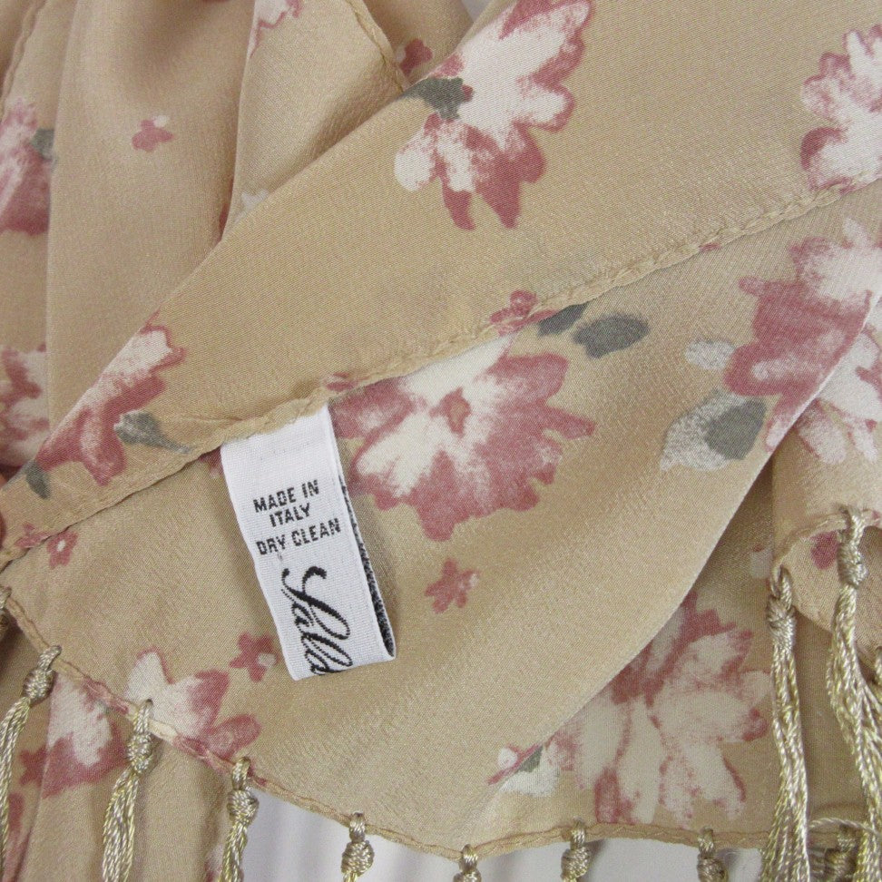 Saldarini Floral Silk Scarf - Long