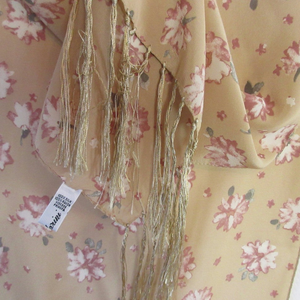 Saldarini Floral Silk Scarf - Long