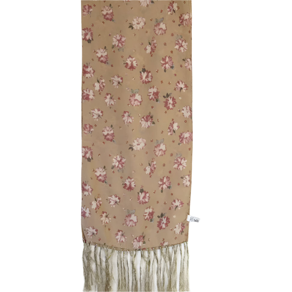 Saldarini Floral Silk Scarf - Long