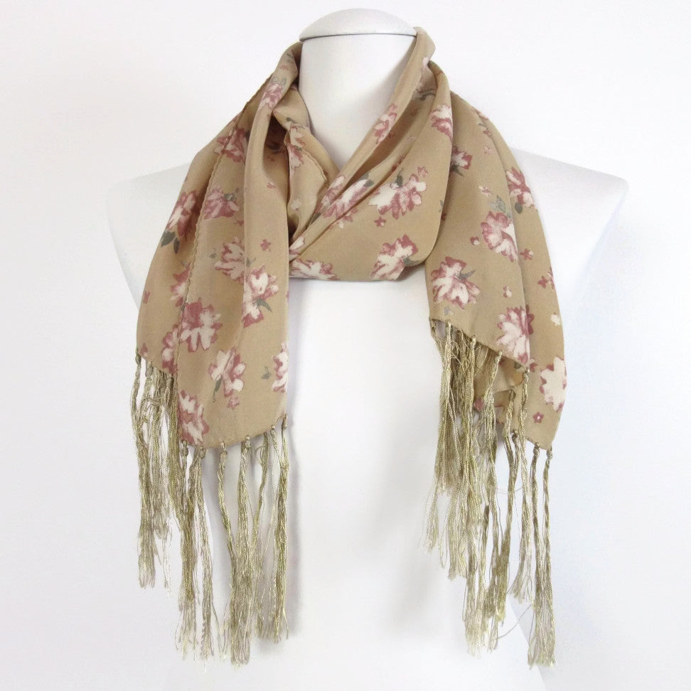 Saldarini Floral Silk Scarf - Long