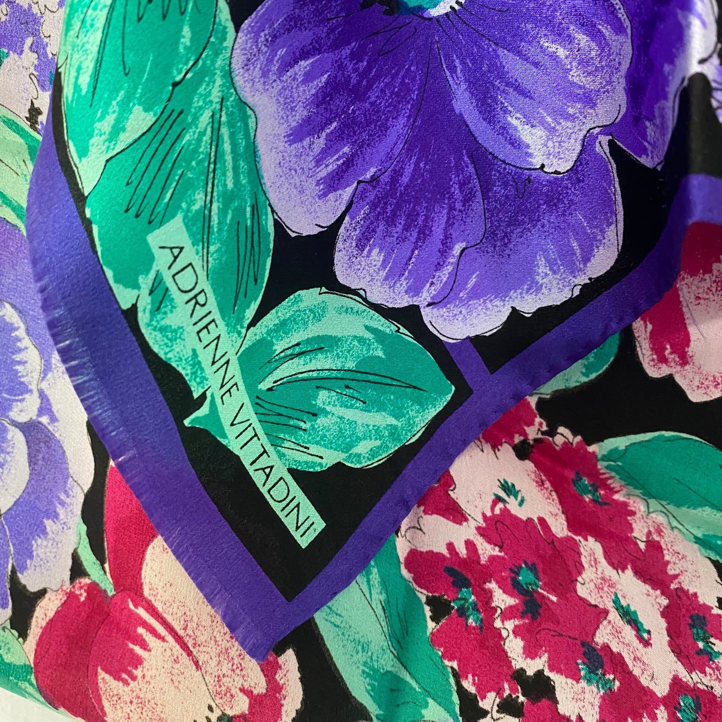 Adrienne Vittadini Floral Silk Scarf - Long - 3433