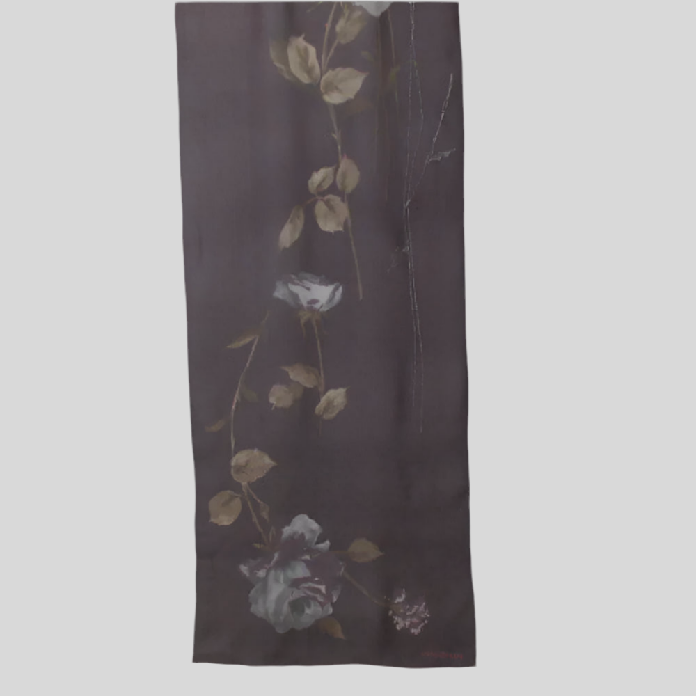 Halston Floral Chiffon Silk Scarf - Long – 4527