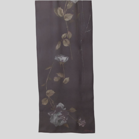 Halston Floral Chiffon Silk Scarf - Long – 4527