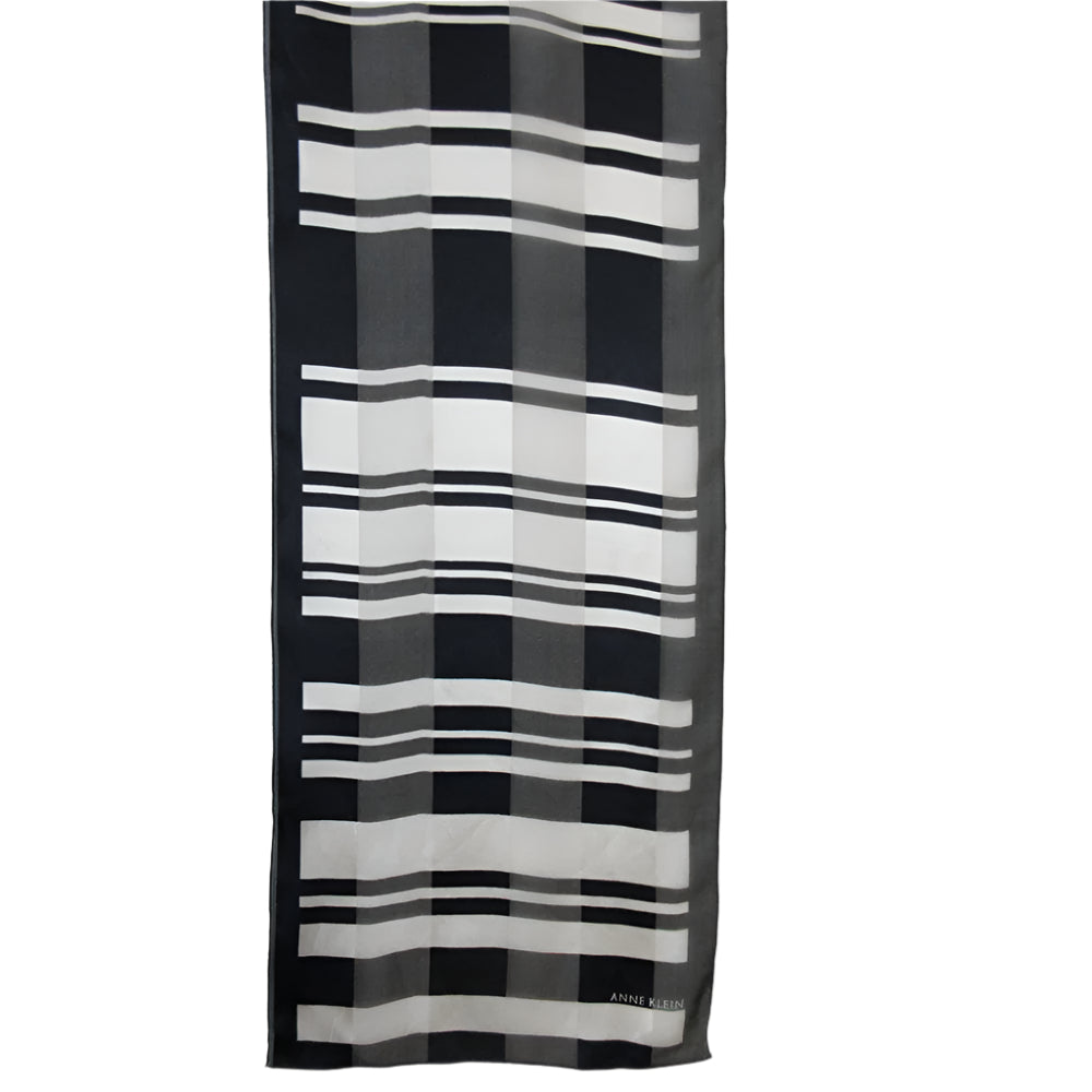 Anne Klein Designer Geometric Silk Scarf - Long - 5508