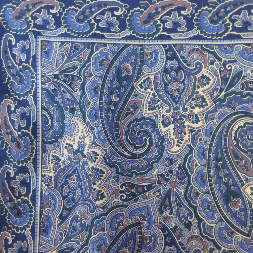 Liberty of London Silk Scarf Blue Paisley - 26" Square - 5509
