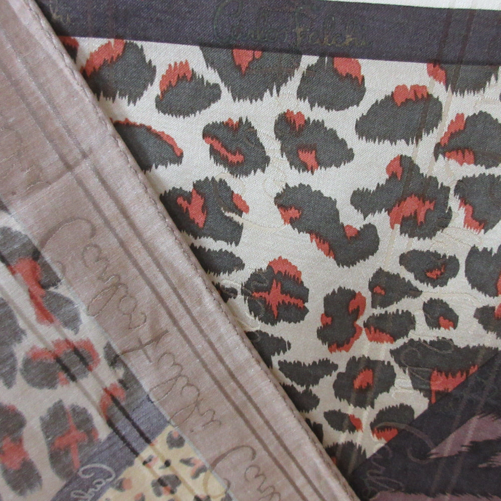 Carlos Falchi Designer Silk Scarf - Small Square - 5511