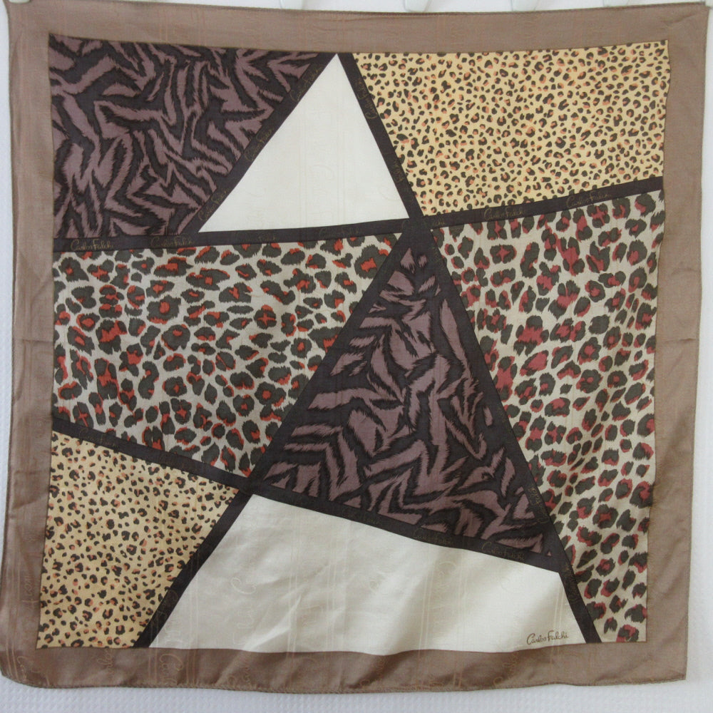 Carlos Falchi Designer Silk Scarf - Small Square - 5511