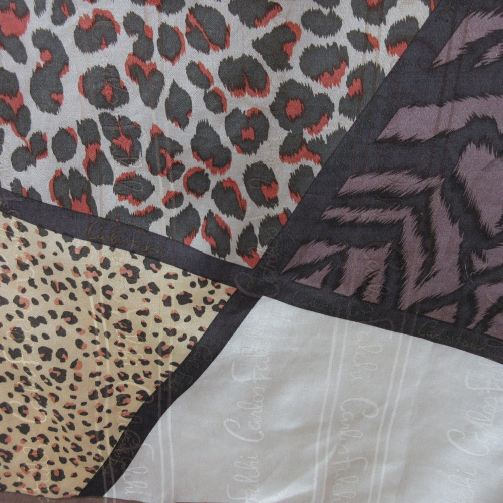 Carlos Falchi Designer Silk Scarf - Small Square - 5511