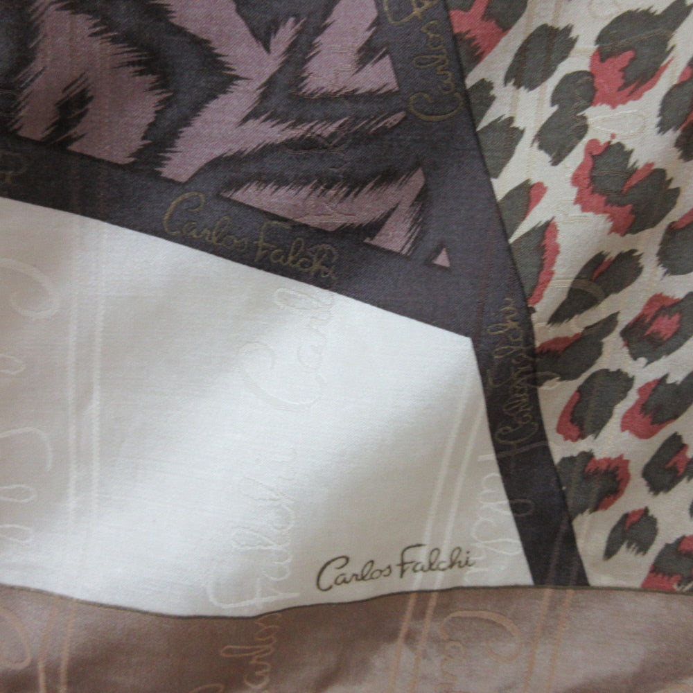 Carlos Falchi Designer Silk Scarf - Small Square - 5511