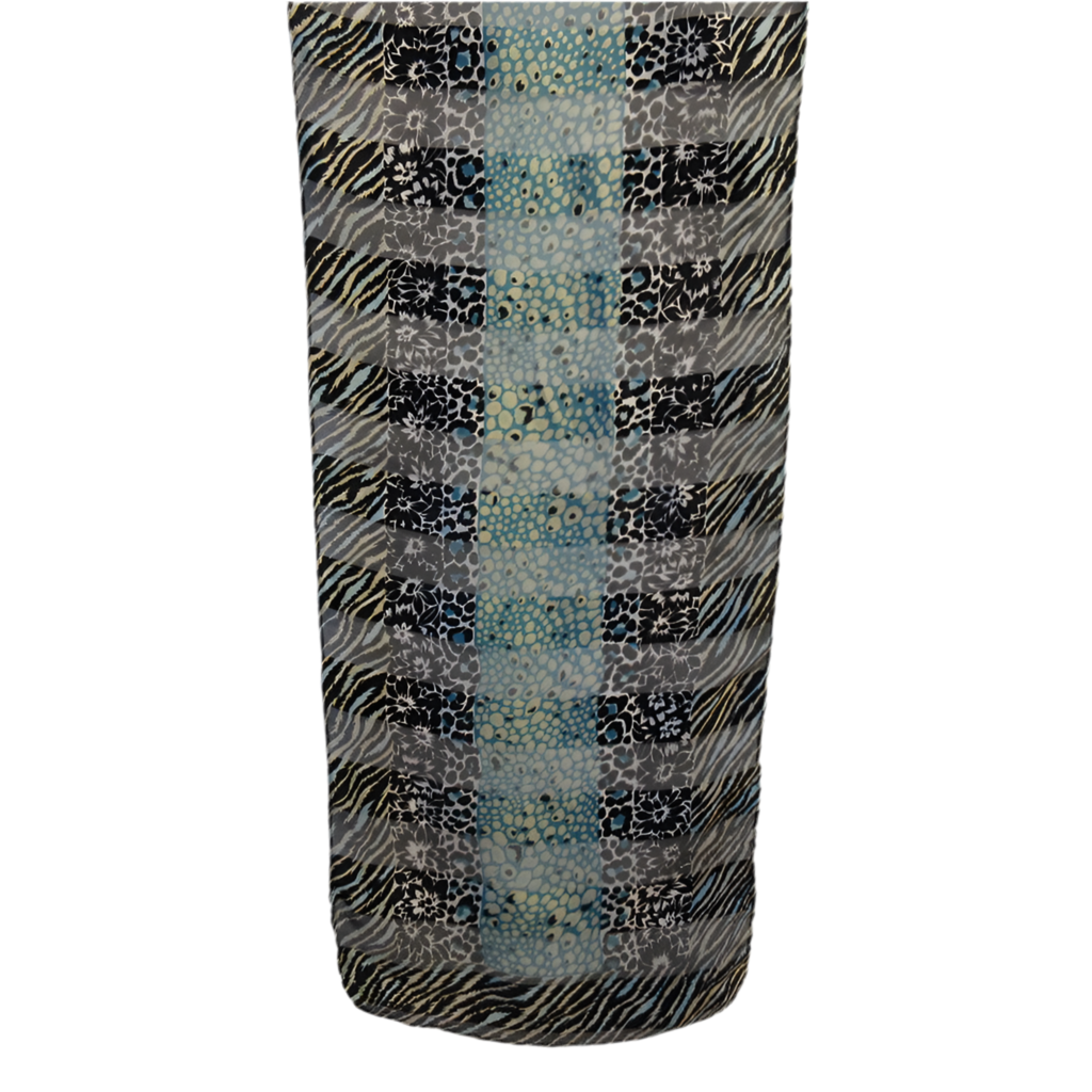 Animal Print Floral Polyester Scarf - Long - 5373