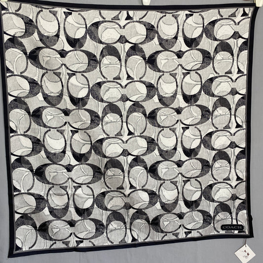 Coach Designer Logo Silk Scarf NWT - Square - 5459