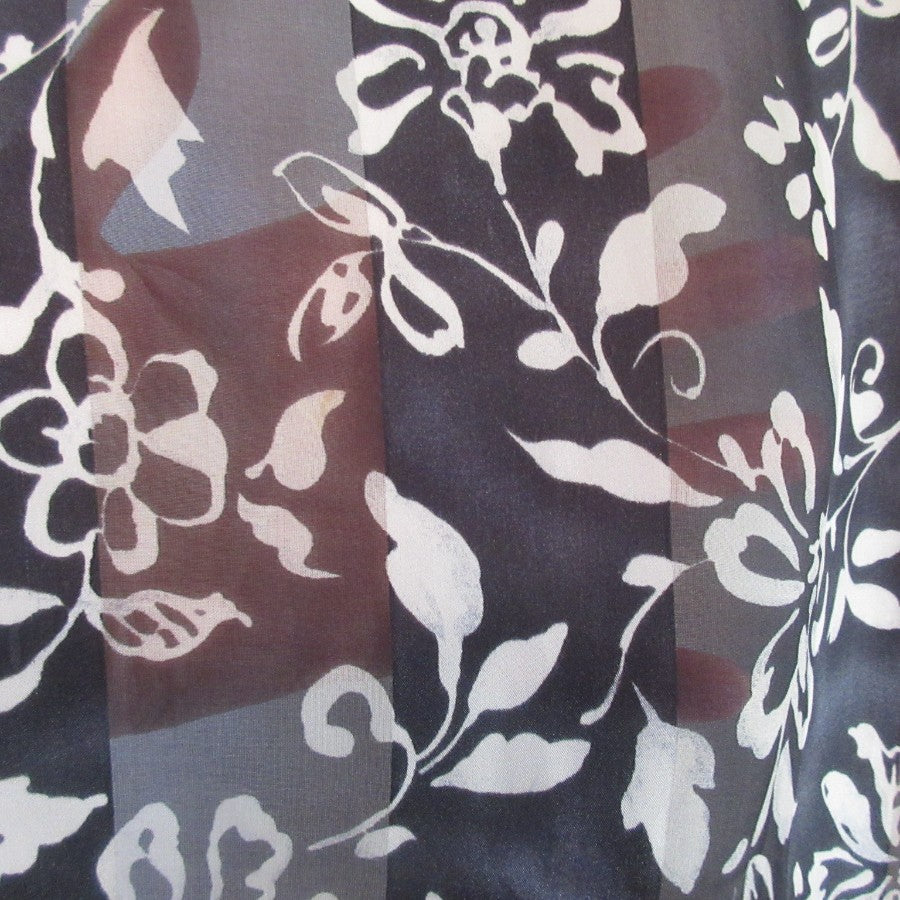 Elaine Gold Floral Silk Scarf - Long - 5377