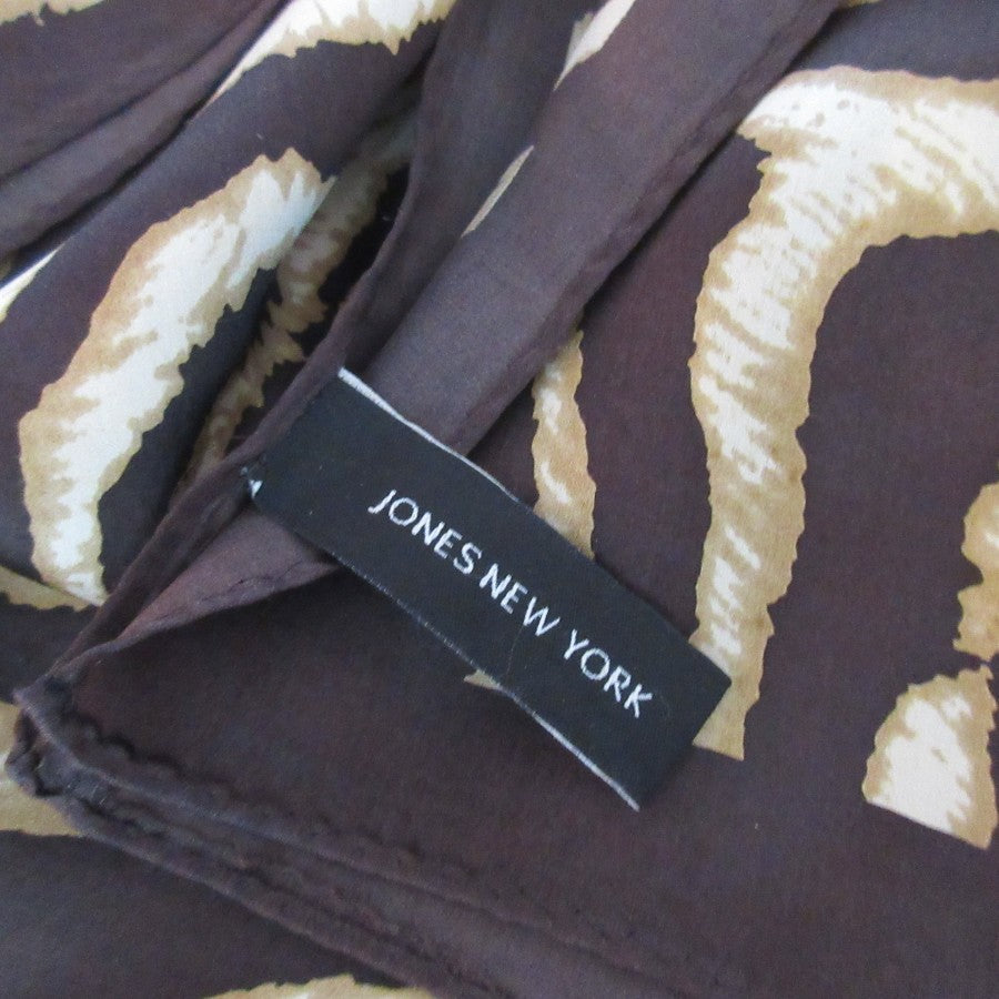 Jones New York Animal Print Silk Scarf - Long - 5317