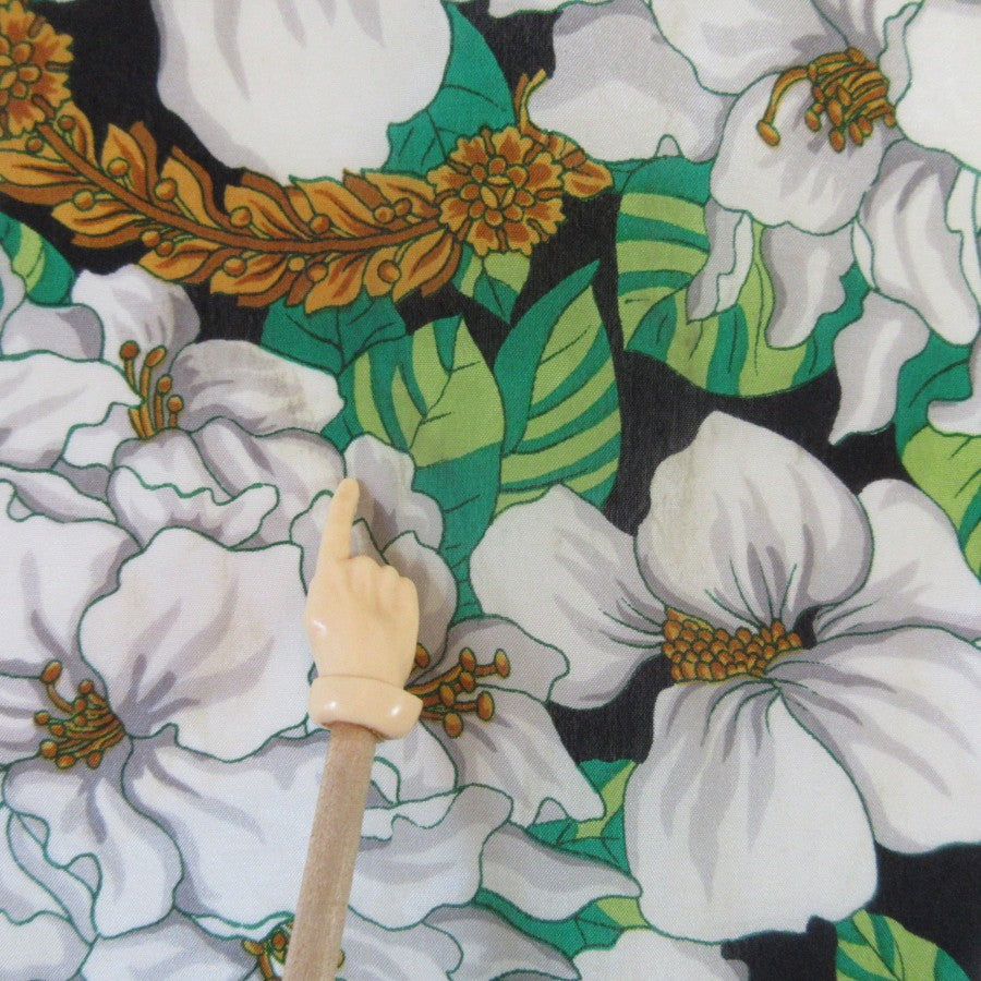 Honey Floral Silk Scarf - Long - 5318