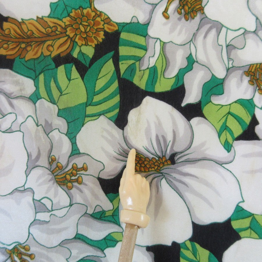 Honey Floral Silk Scarf - Long - 5318
