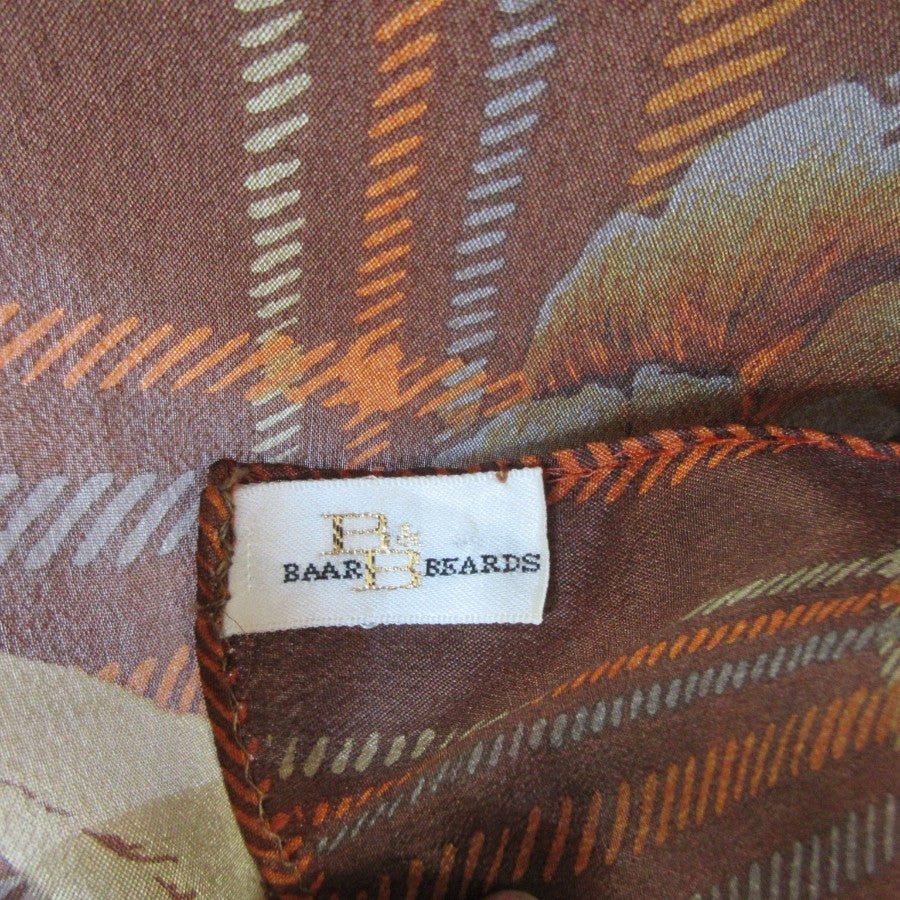 Baars & Beards Vintage Designer Floral Silk Scarf - Long - 5319