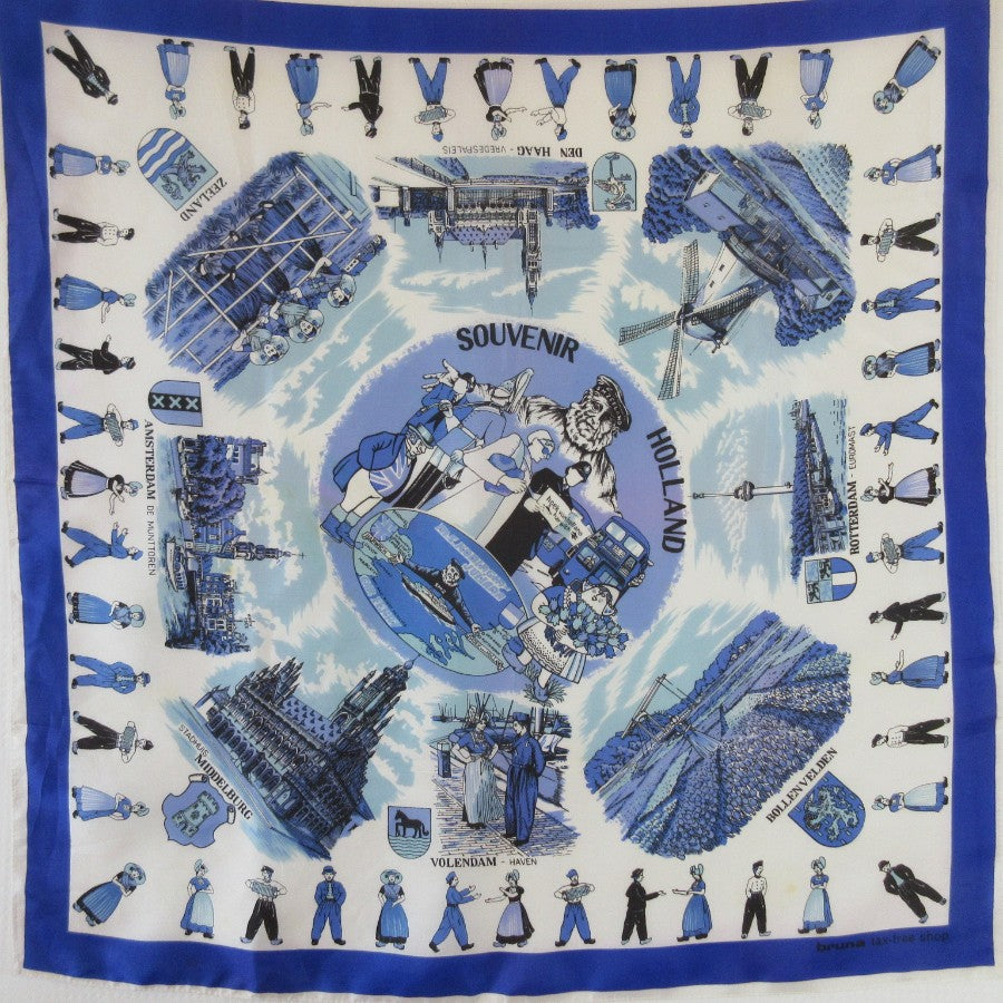 Lovely Vintage Souvenir Holland Scarf - Square - 5320