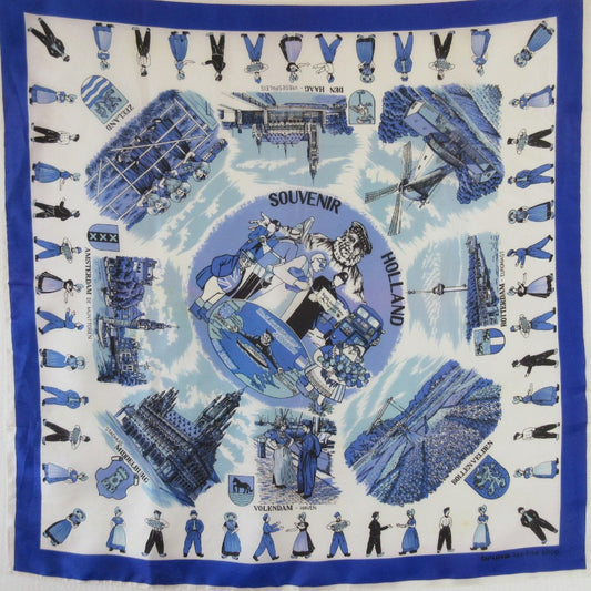 Lovely Vintage Souvenir Holland Scarf - Square - 5320