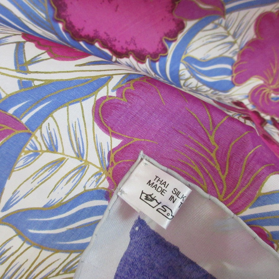 Thai Orchids Floral Silk Scarf - Square – 5322
