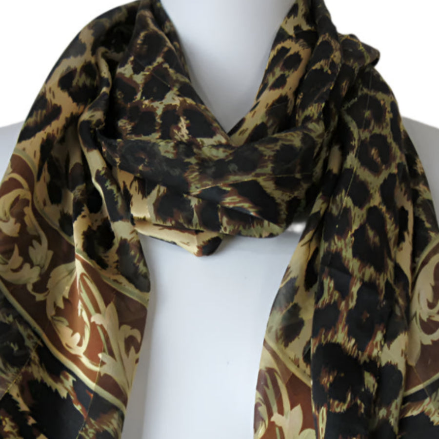 NWT Oldstock Animal Print Silk Scarf - Long - 5515