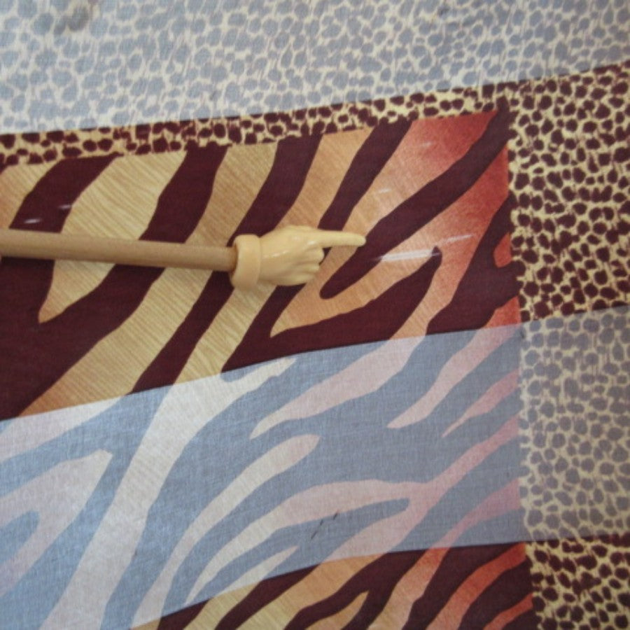 Animal Print Design Silk Scarf - Long - 5323