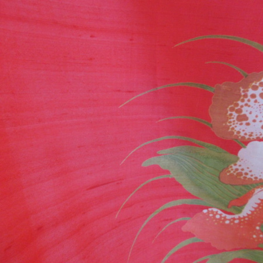 Thai Floral Design Silk Scarf - Square - 5325